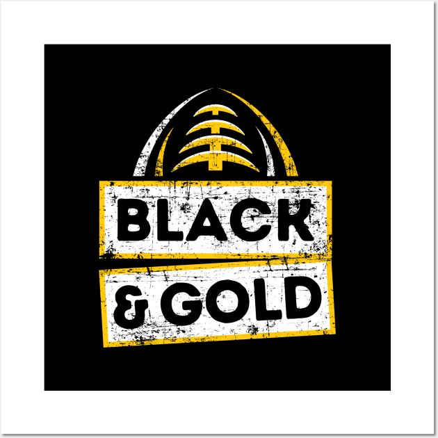 'Black & Gold' Sport Football Wall Art by ourwackyhome